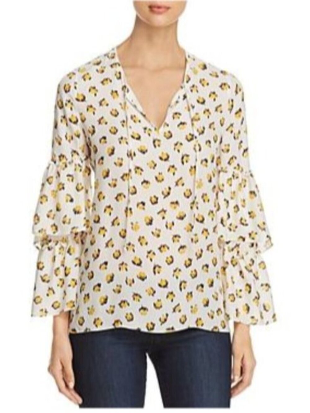 Kobi Halperin Savanna Tiered Ruffle Blouse Size Medium
